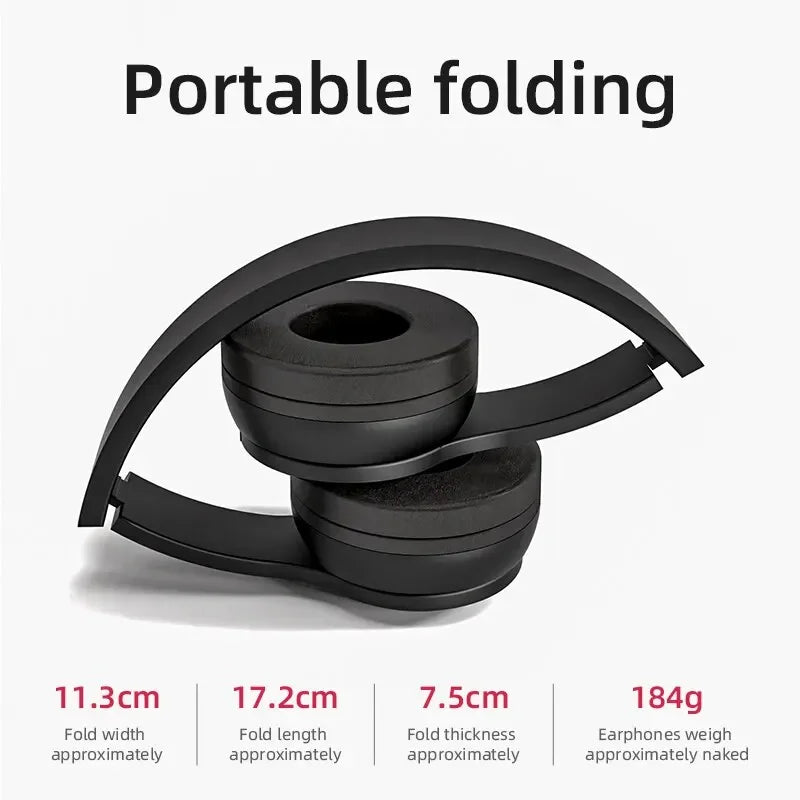 Casque Bluetooth P47 – Pliable, Stéréo HiFi, Basses puissantes
