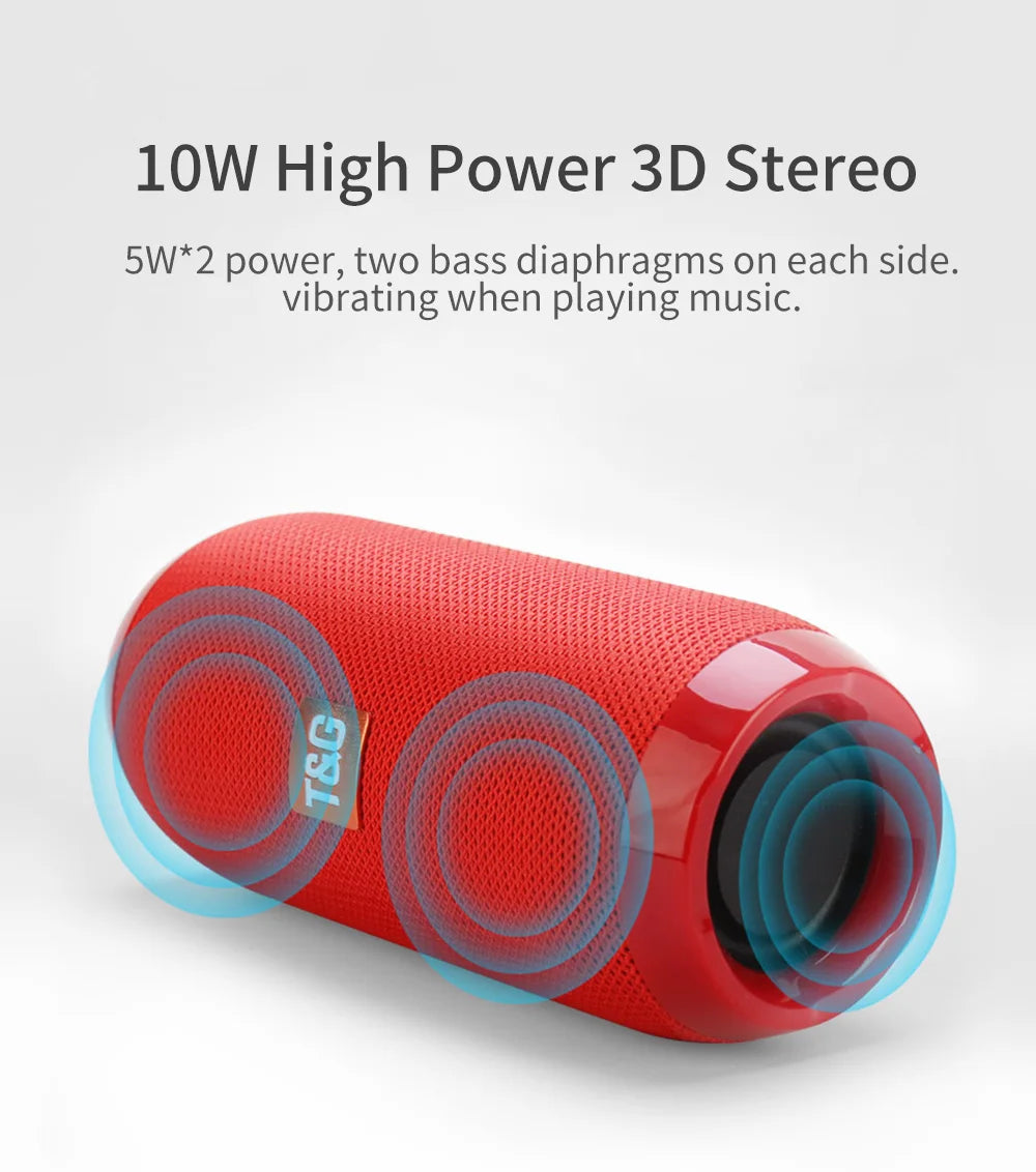 Haut-parleur Bluetooth T & G TG117, boîte de son TWS Portable, haut-parleur étanche, haut-parleurs stéréo Surround d'extérieur, Support Radio FM TF