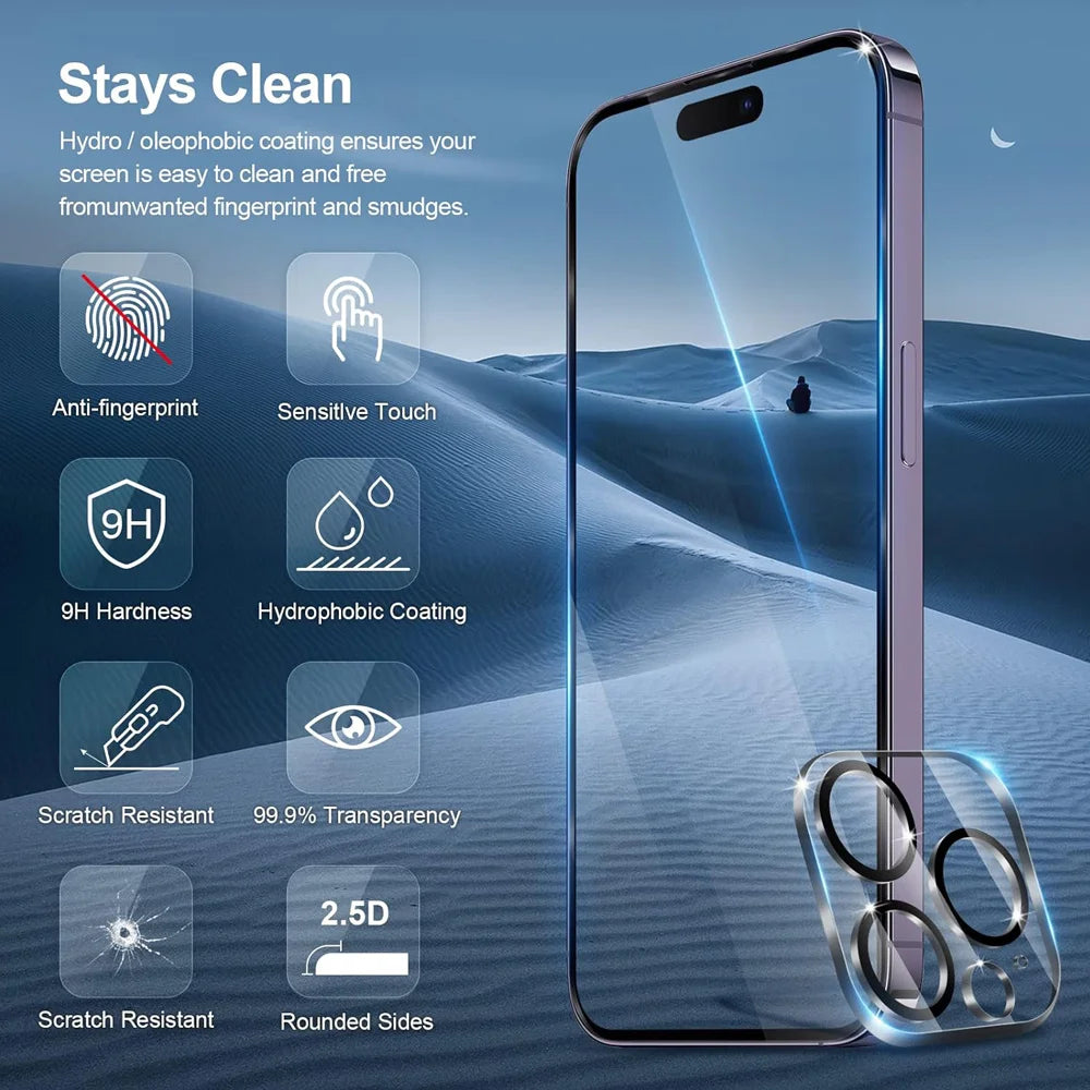 Protection écran + objectif iPhone 11 à 17 – Verre HD