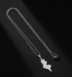 Collier Tunisie en Acier Inoxydable – Pendentif Carte, Unisexe, Bijou Ethnique & Patriotique