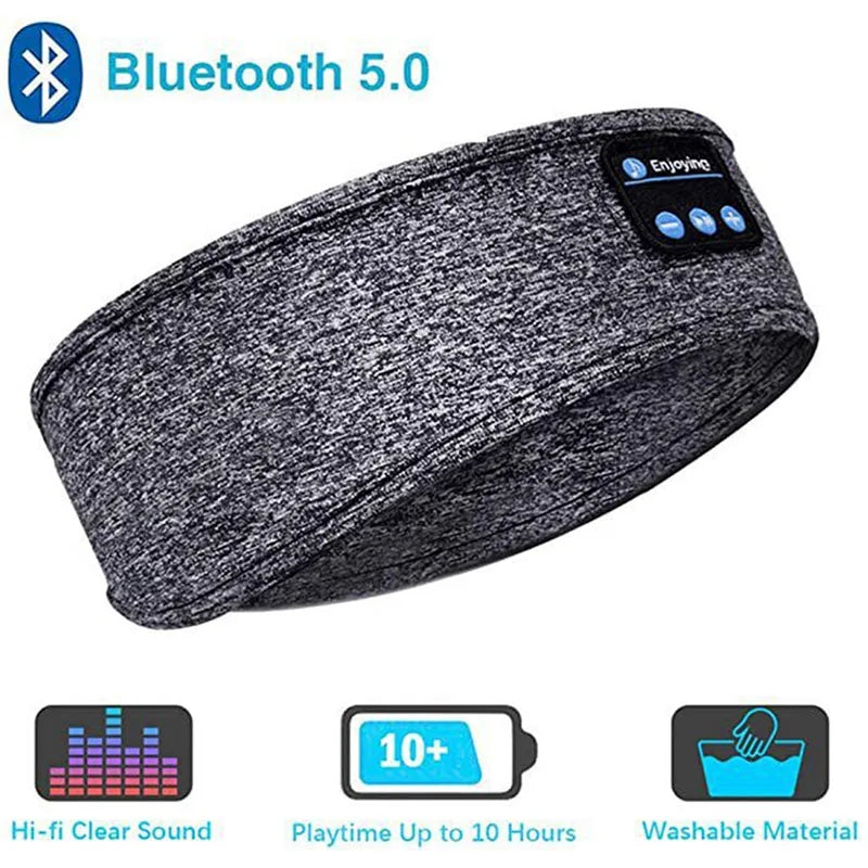 Bandeau audio Bluetooth – Casque élastique, masque de sommeil et écouteurs sans fil intégrés