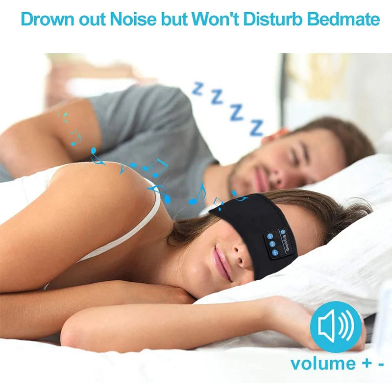 Bandeau audio Bluetooth – Casque élastique, masque de sommeil et écouteurs sans fil intégrés