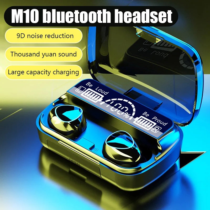 Écouteurs Bluetooth avec Boîte de Charge 2500mAh – Casque Sans Fil Étanche Sport, Stéréo 9D, avec Microphone Intégré