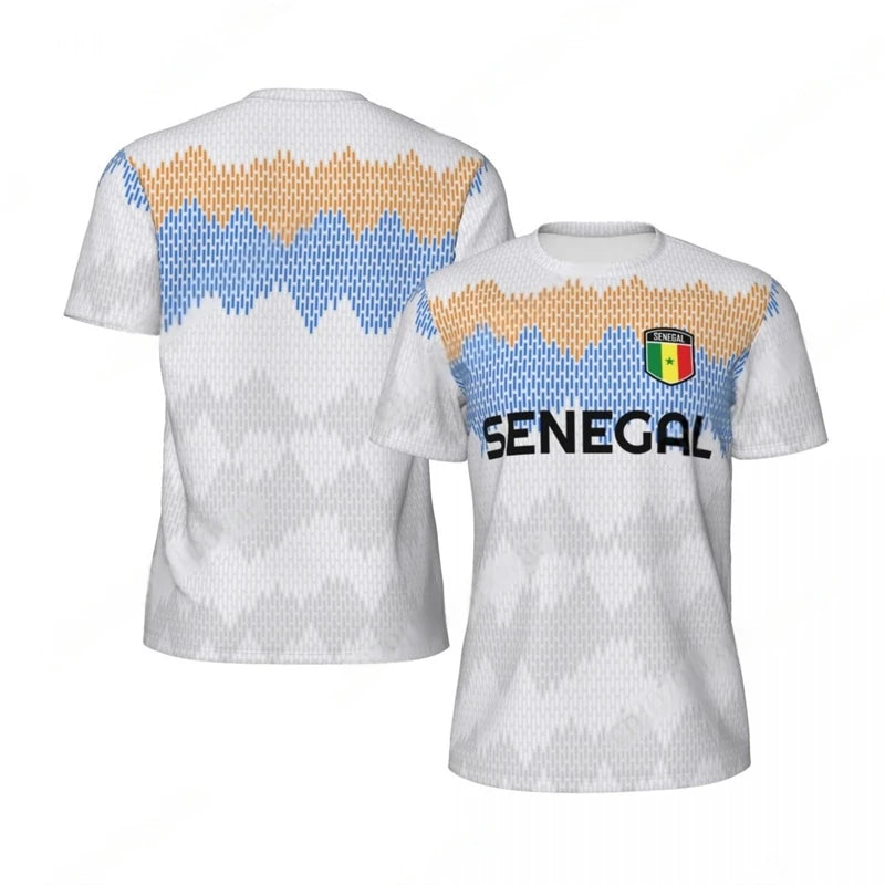 T-shirt de football tendance avec imprimé du drapeau du Sénégal