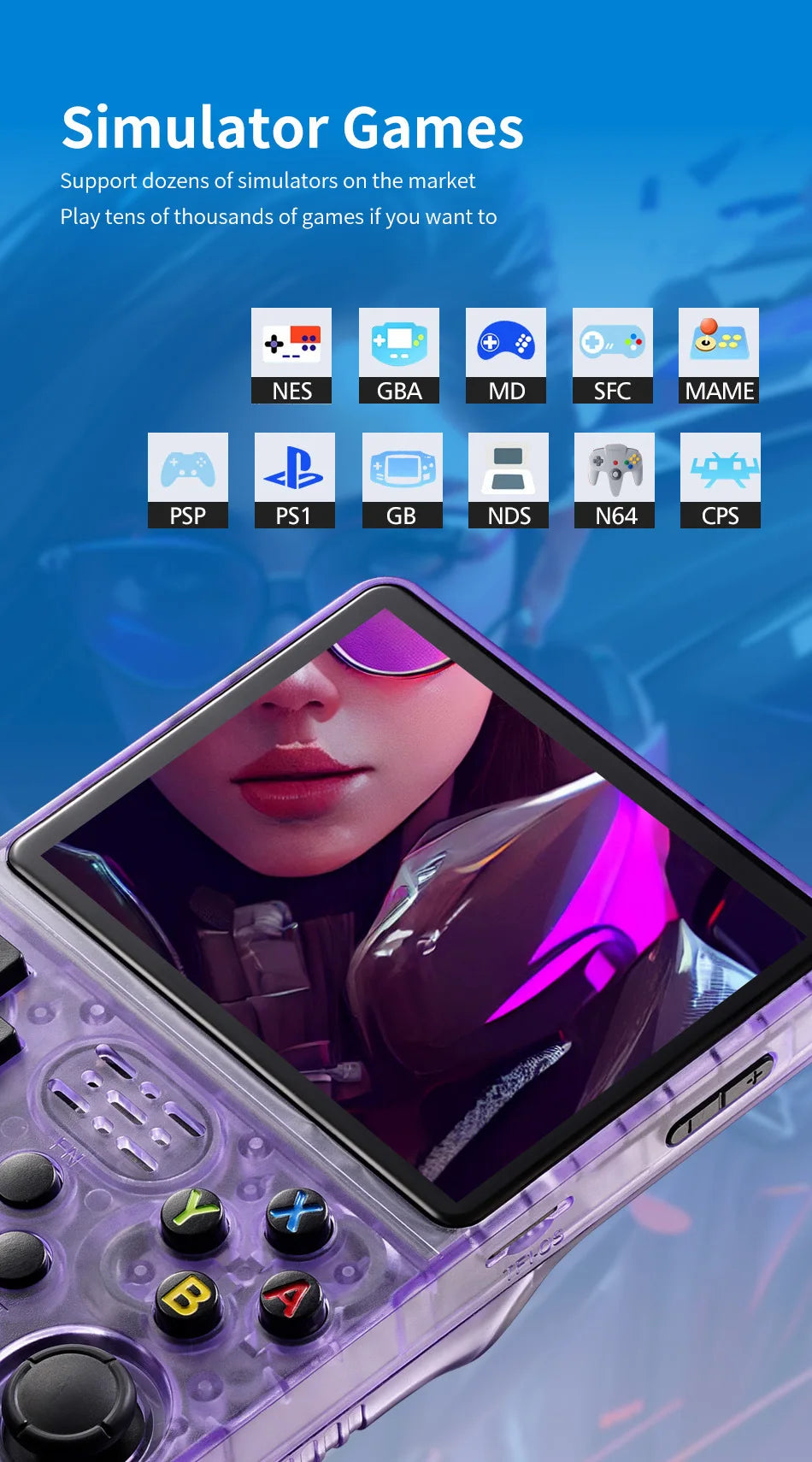 Console de jeu rétro portable R36S – Écran IPS 3,5’’ +20 000 jeux classiques intégrés – Cadeau idéal enfants & adultes