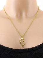 Collier Tunisie en Acier Inoxydable – Pendentif Carte, Unisexe, Bijou Ethnique & Patriotique