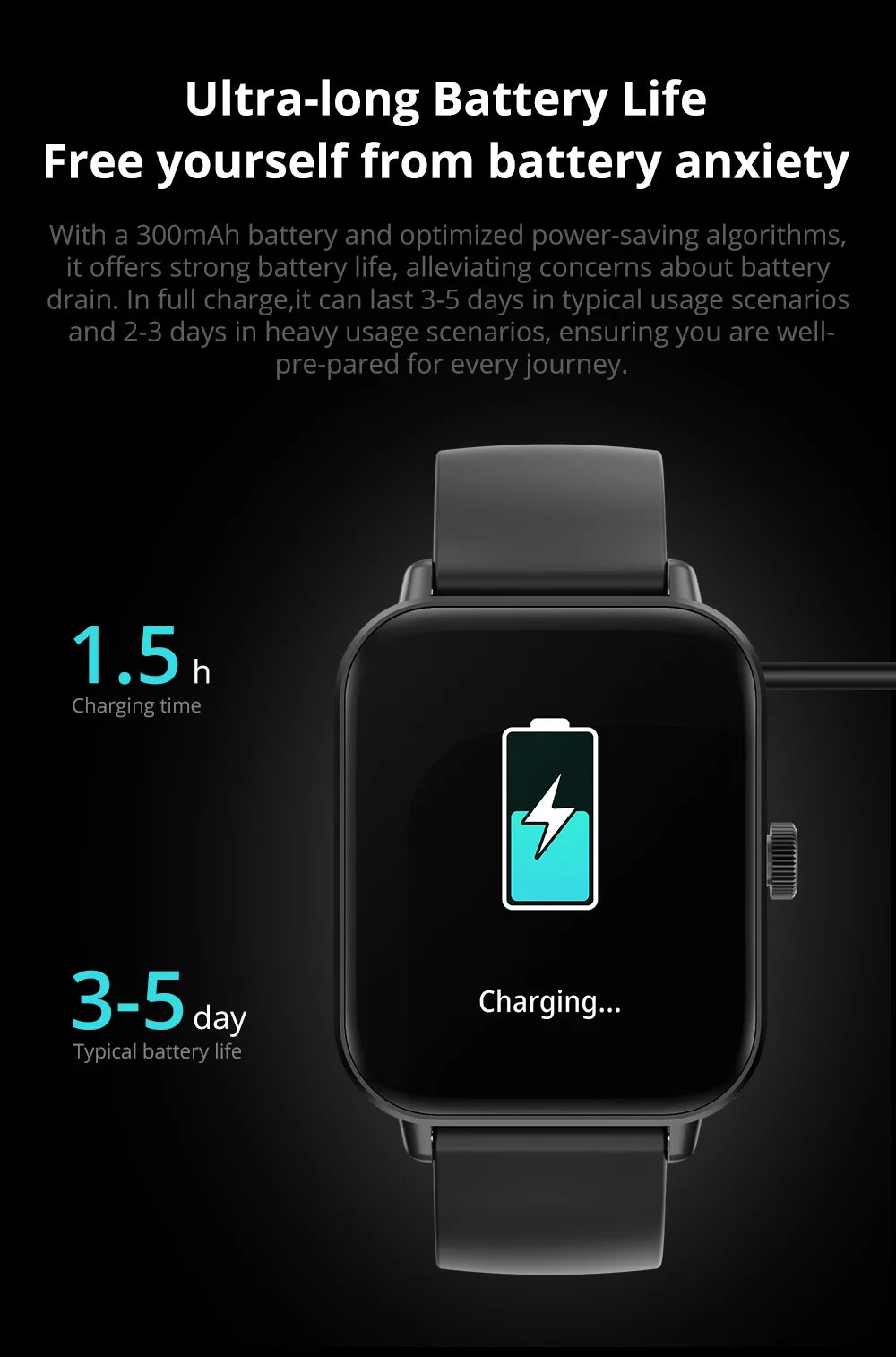 COLMI P81 – Montre connectée 1.9" HD, appels Bluetooth, suivi santé & +100 sports