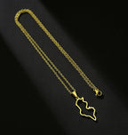 Collier Tunisie en Acier Inoxydable – Pendentif Carte, Unisexe, Bijou Ethnique & Patriotique