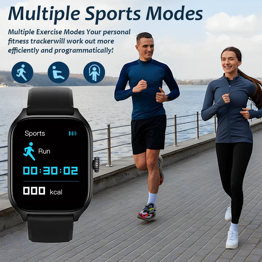 Montre Connectée 2.01'' HD, Appels Bluetooth, Notifications & Modes Sport - KESHUYOU H9 Pro Max