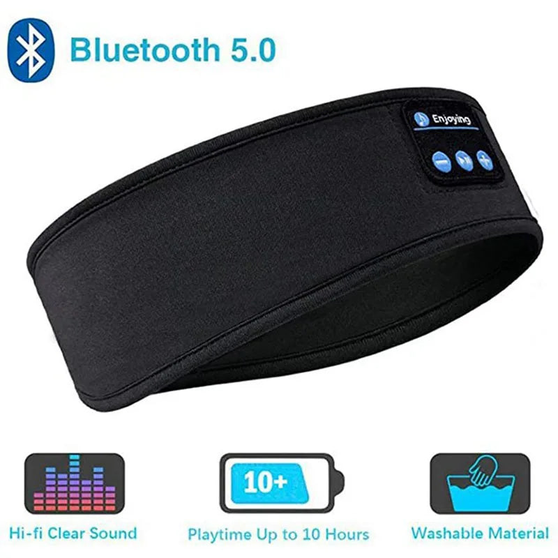 Bandeau audio Bluetooth – Casque élastique, masque de sommeil et écouteurs sans fil intégrés
