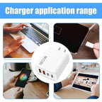 Chargeur Rapide 120W – Adaptateur Mural avec 4 Ports USB & Type-C, Câble Inclus, Compatible iPhone, Samsung, Xiaomi & Huawei