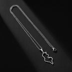 Collier Tunisie en Acier Inoxydable – Pendentif Carte, Unisexe, Bijou Ethnique & Patriotique