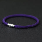 Bracelet Homme Corde Argent – Double Boucle Sécurité
