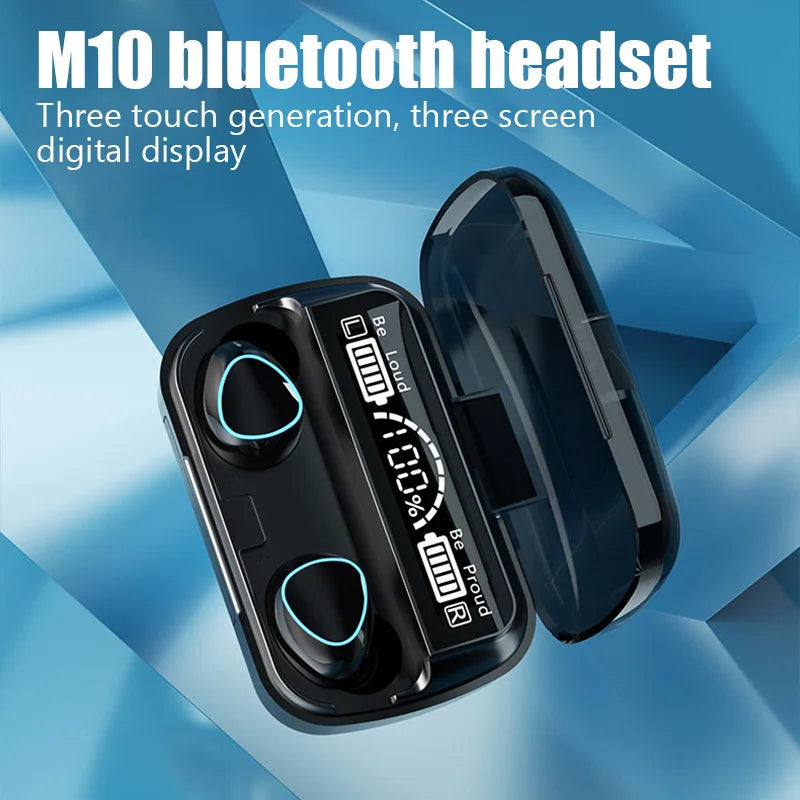 Écouteurs Bluetooth avec Boîte de Charge 2500mAh – Casque Sans Fil Étanche Sport, Stéréo 9D, avec Microphone Intégré
