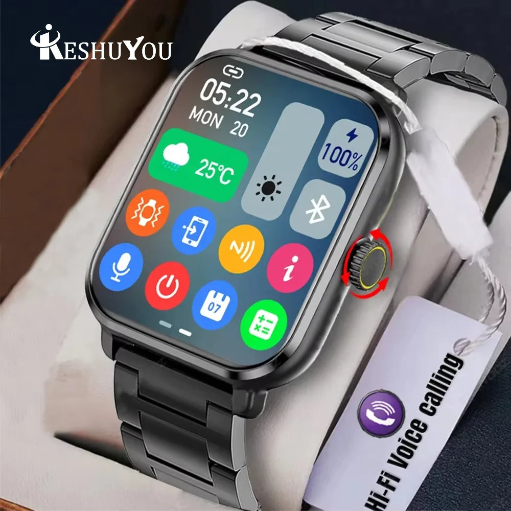 Montre Connectée 2.01'' HD, Appels Bluetooth, Notifications & Modes Sport - KESHUYOU H9 Pro Max