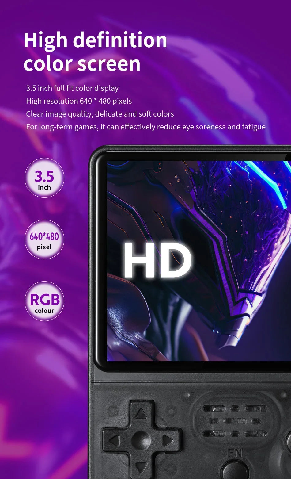 Console de jeu rétro portable R36S – Écran IPS 3,5’’ +20 000 jeux classiques intégrés – Cadeau idéal enfants & adultes