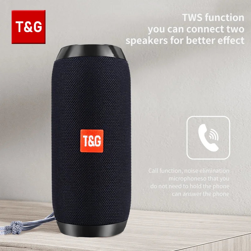 Haut-parleur Bluetooth T & G TG117, boîte de son TWS Portable, haut-parleur étanche, haut-parleurs stéréo Surround d'extérieur, Support Radio FM TF