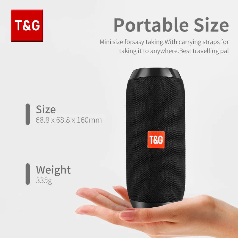 Haut-parleur Bluetooth T & G TG117, boîte de son TWS Portable, haut-parleur étanche, haut-parleurs stéréo Surround d'extérieur, Support Radio FM TF