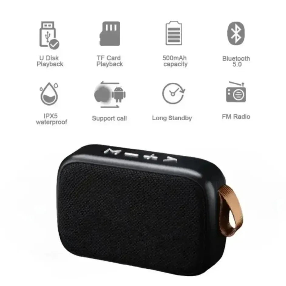 Barre de Son Portable Bluetooth 5.0 – Haut-Parleurs Sans Fil HIFI, Batterie 500mAh, Son Puissant pour Intérieur & Extérieur, Sport et Loisirs