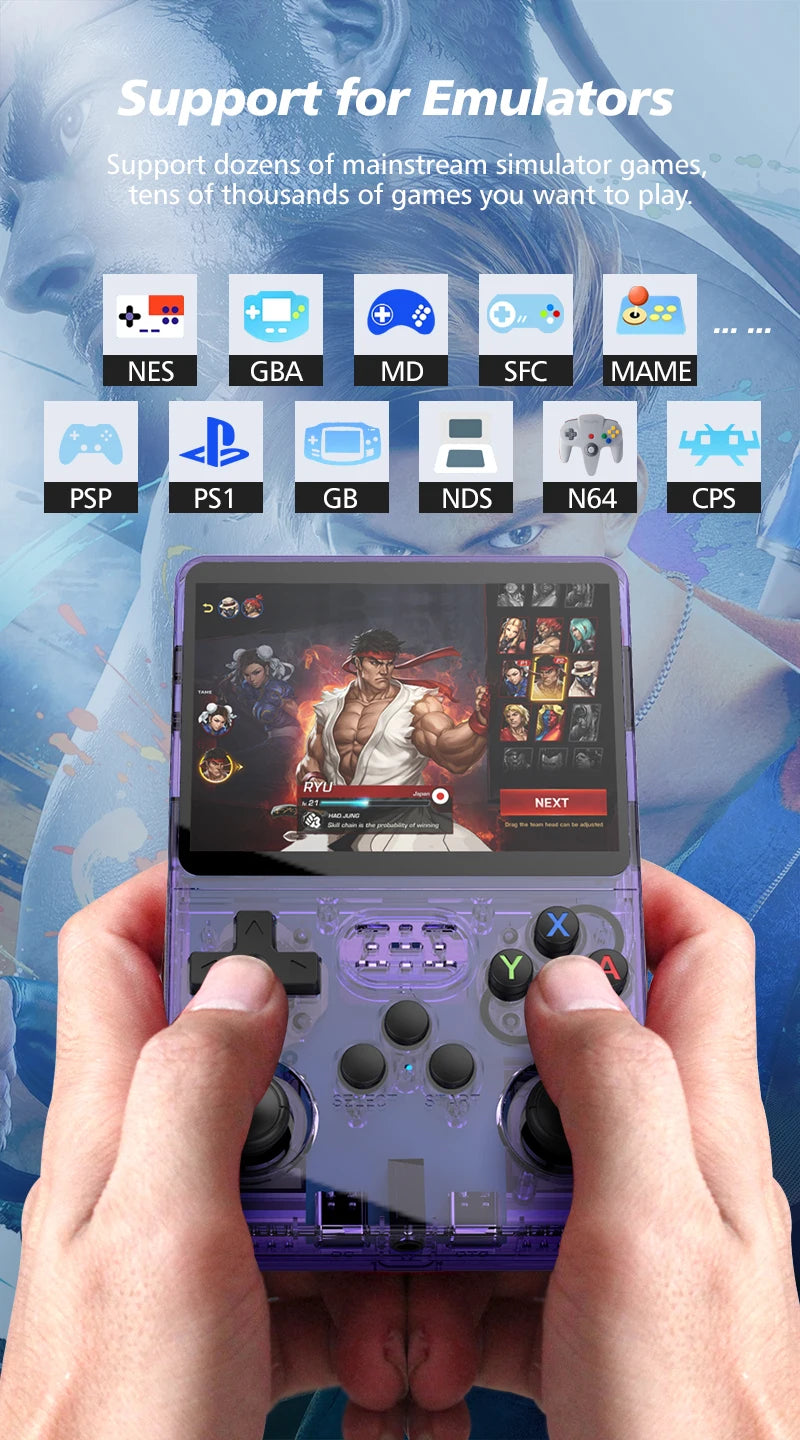 Console de jeu rétro portable R36S – Écran IPS 3,5’’ +20 000 jeux classiques intégrés – Cadeau idéal enfants & adultes