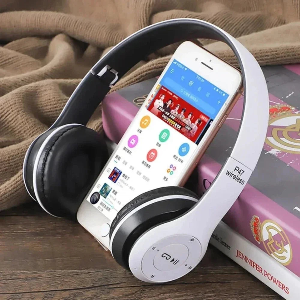 Casque Bluetooth P47 – Pliable, Stéréo HiFi, Basses puissantes